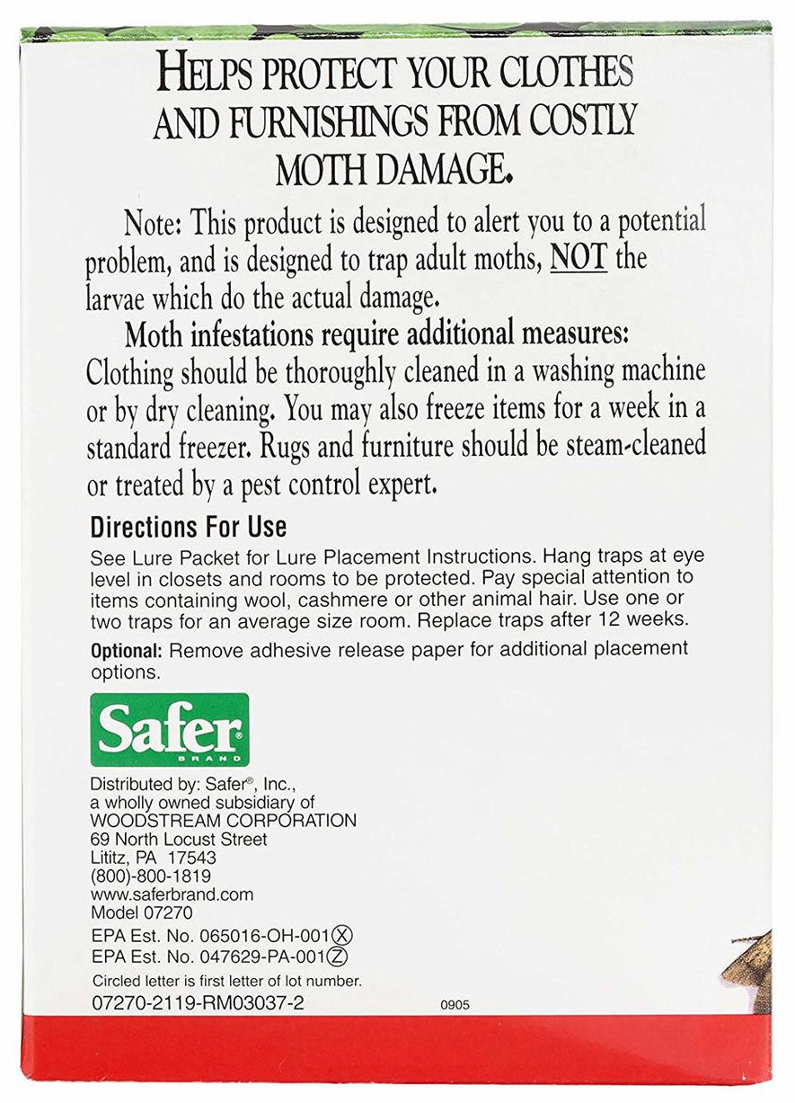 Safer® Brand Clothes Moth Alert Trap - 3 Pack